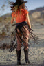 black fringe festival skirt