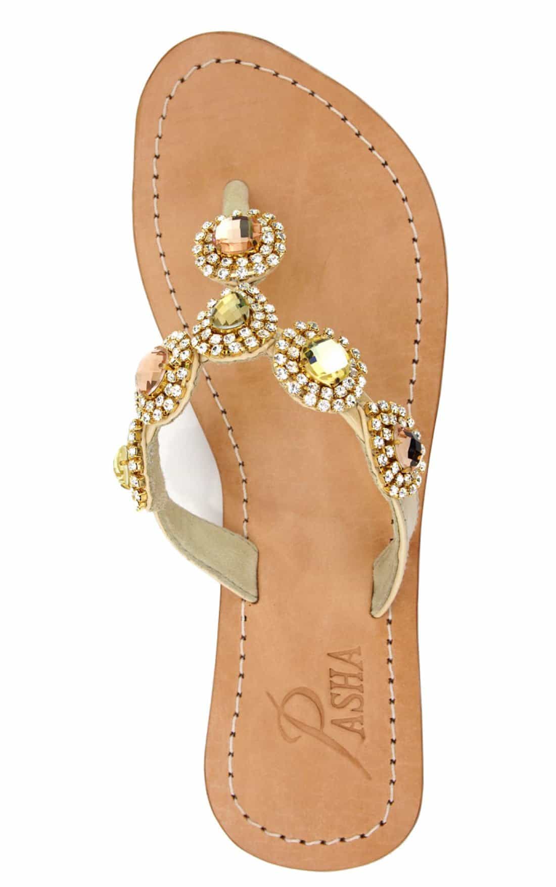 Unique Gold Jeweled Sandals