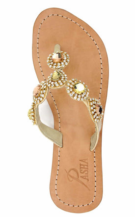 Unique Gold Jeweled Sandals