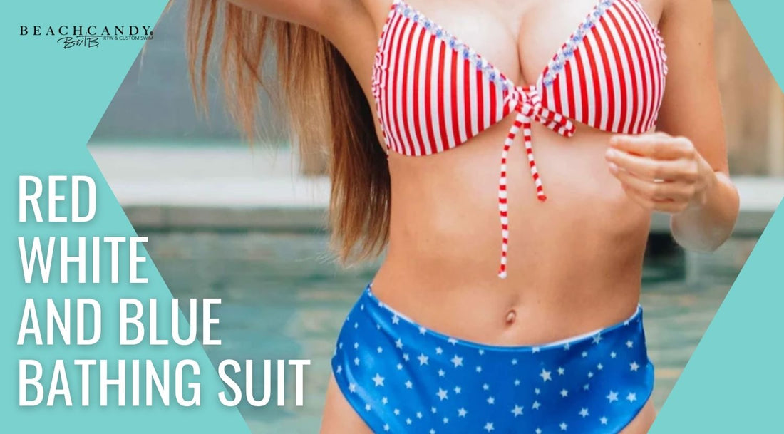 red white and blue bathing suit