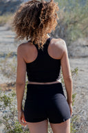 black organic shorts