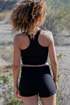 black organic shorts