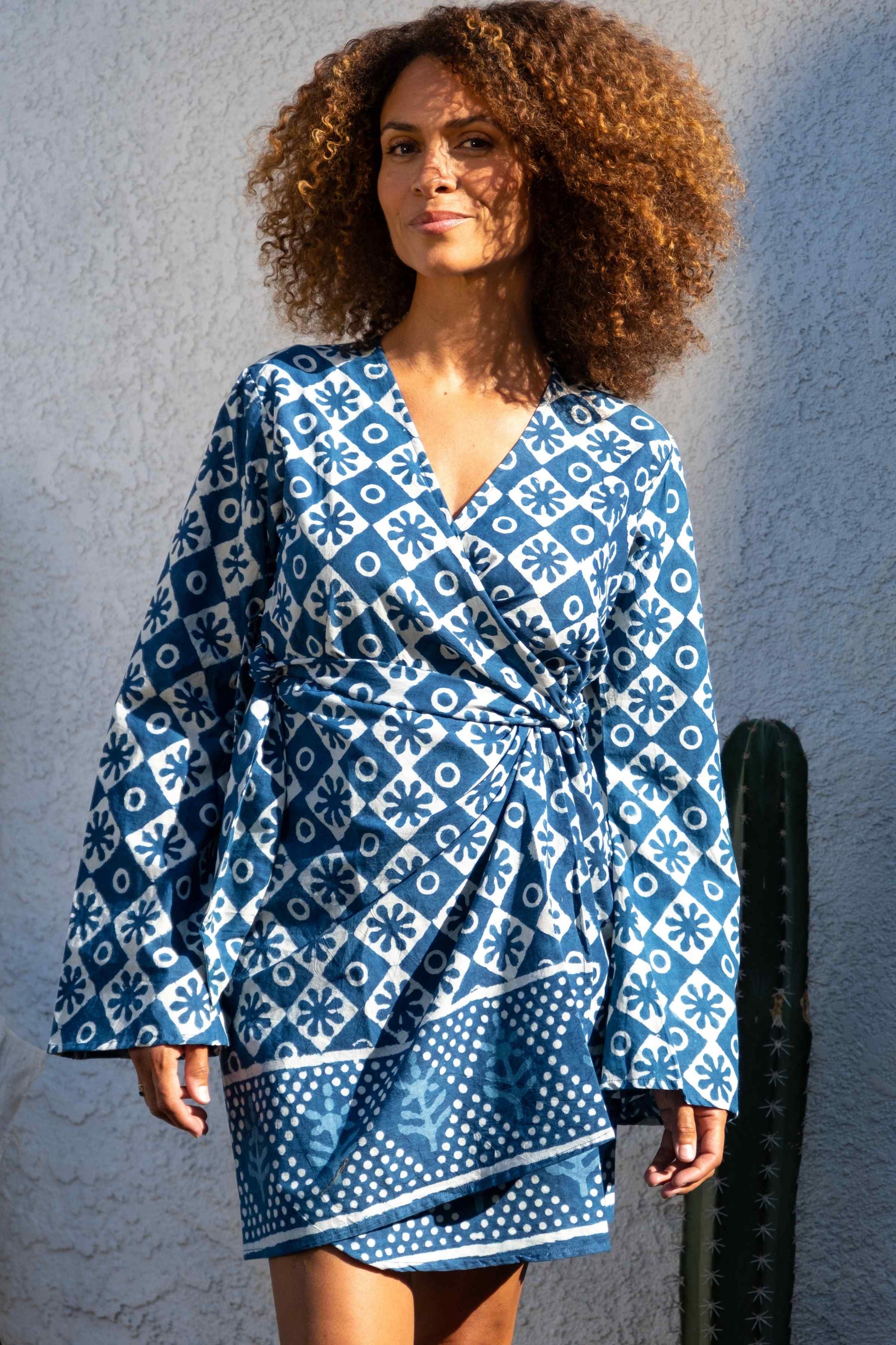 Organic Cotton Wrap Dress - L/XL / Organic Indigo Organic Cotton Wrap Dress - L/XL / Organic Indigo