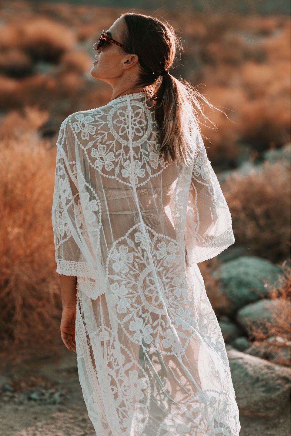 Long white sale beach kimono