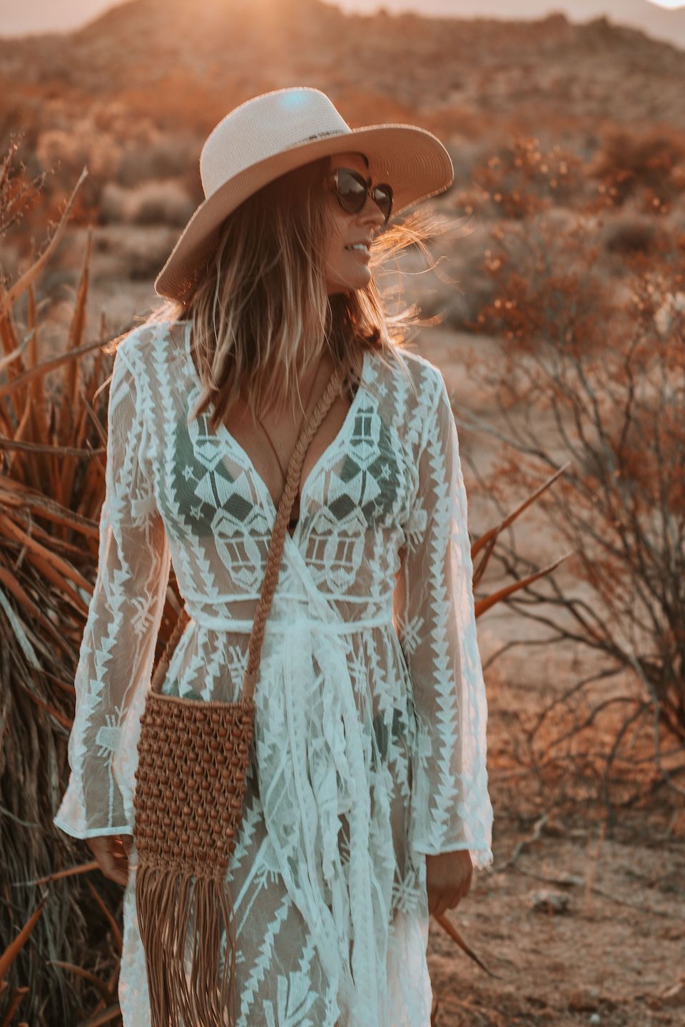 White boho best sale beach cover up