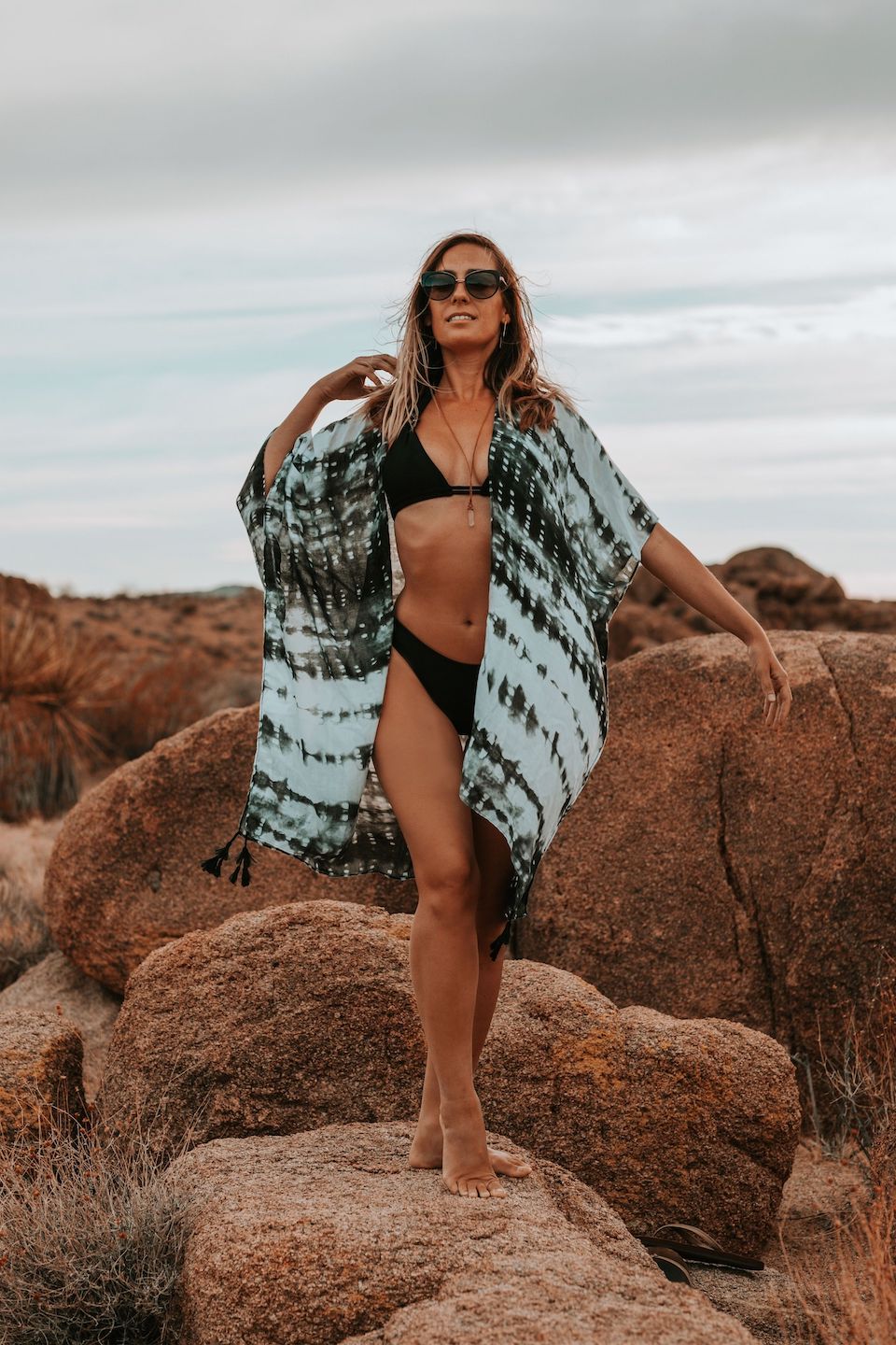 black tie dye beach coverup