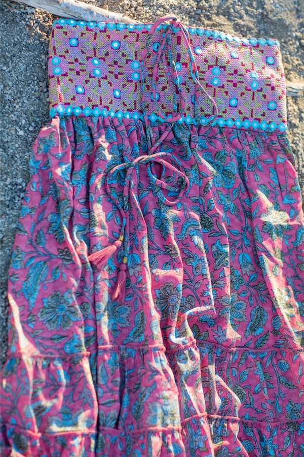 long skirt with embroidery