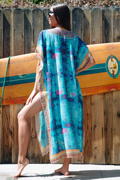 colorful tunic beach cover up