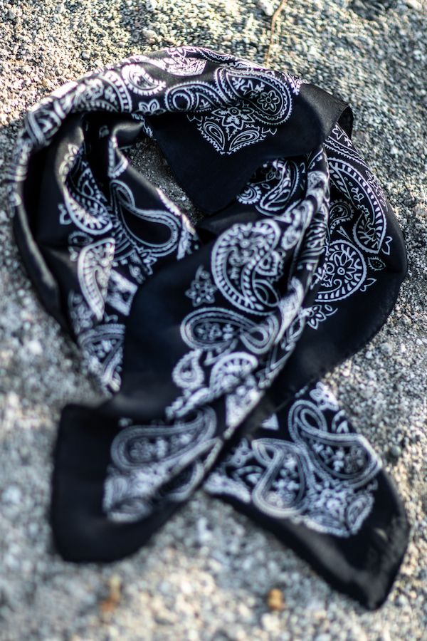 silky black bandana for women