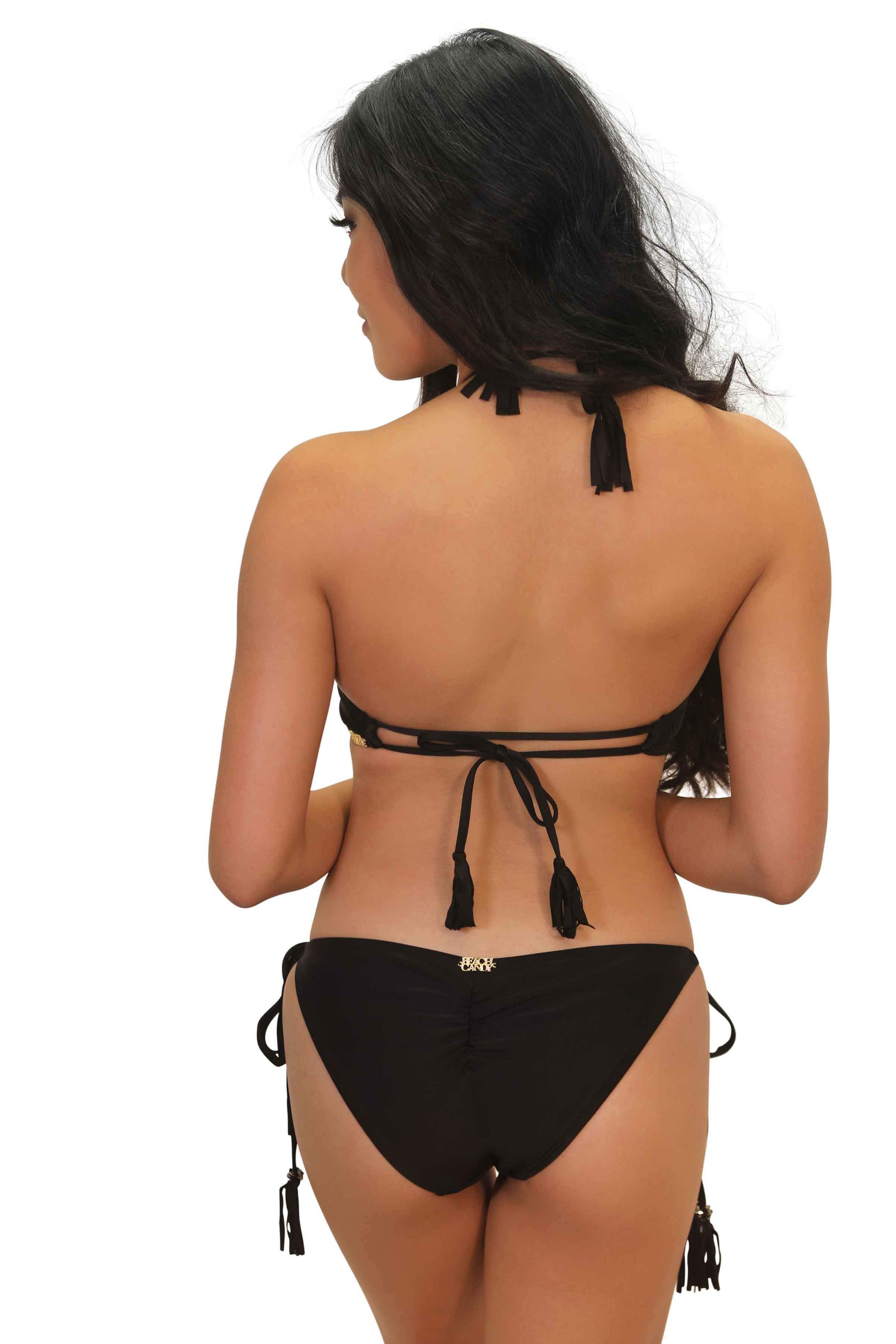Buy River Island Black Off Shoulder Elastic Bandeau Bikini Top