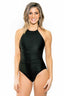 high neck one piece bathing suit