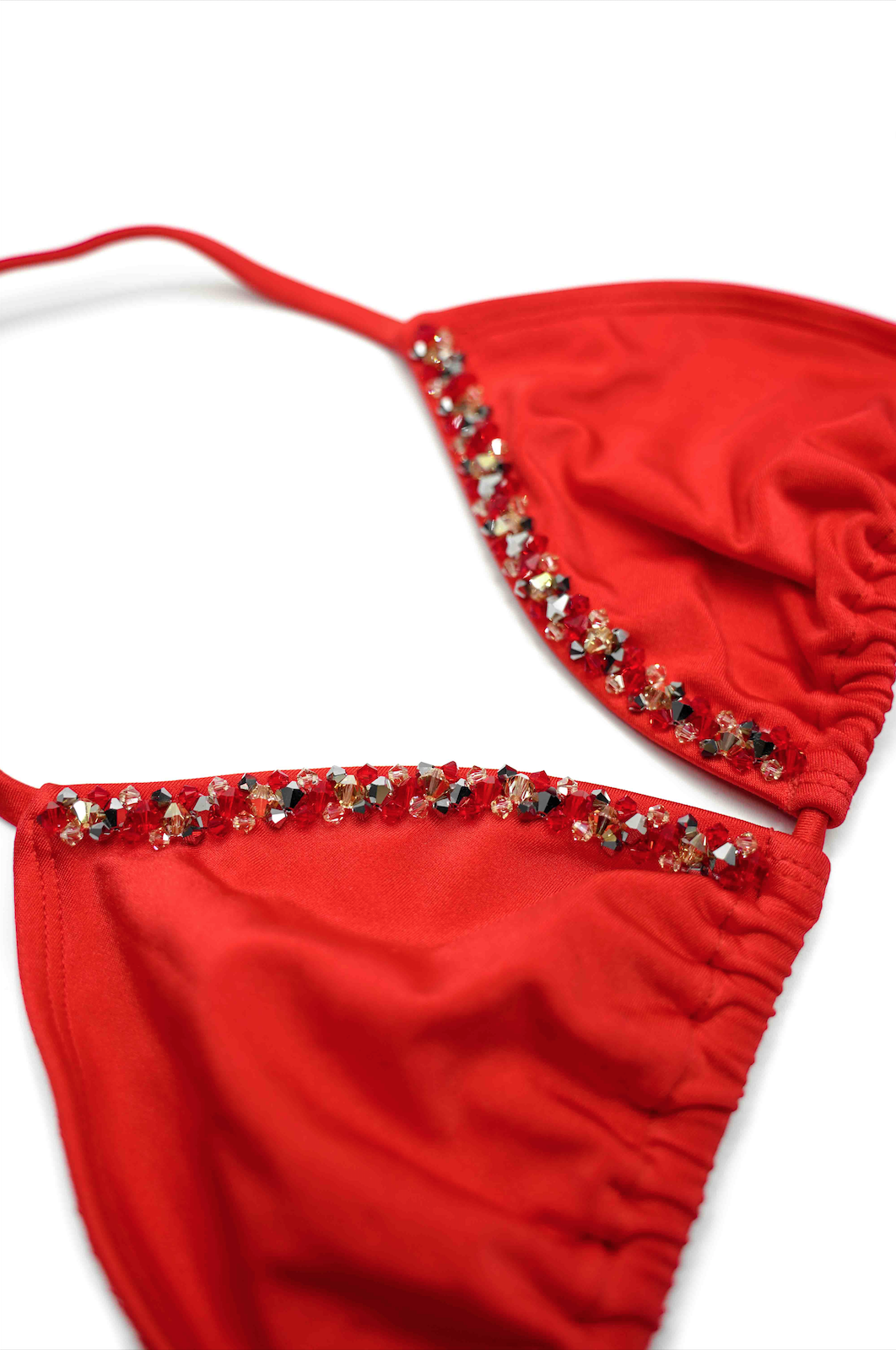 Shine Strap Scoop Bikini Top- RED – First Body Limited