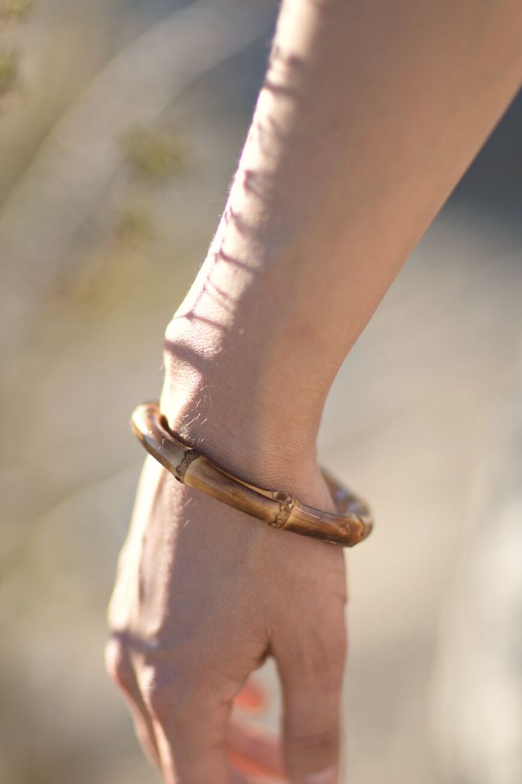 tropical wooden bangle bracelet