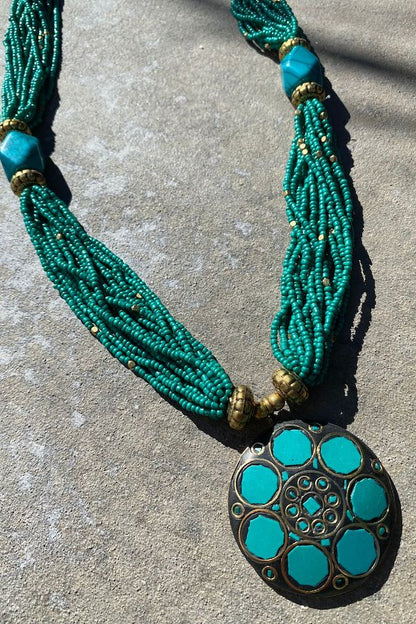 chunky statement turquoise necklace