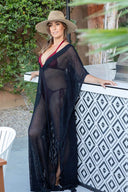 black long beach cover up