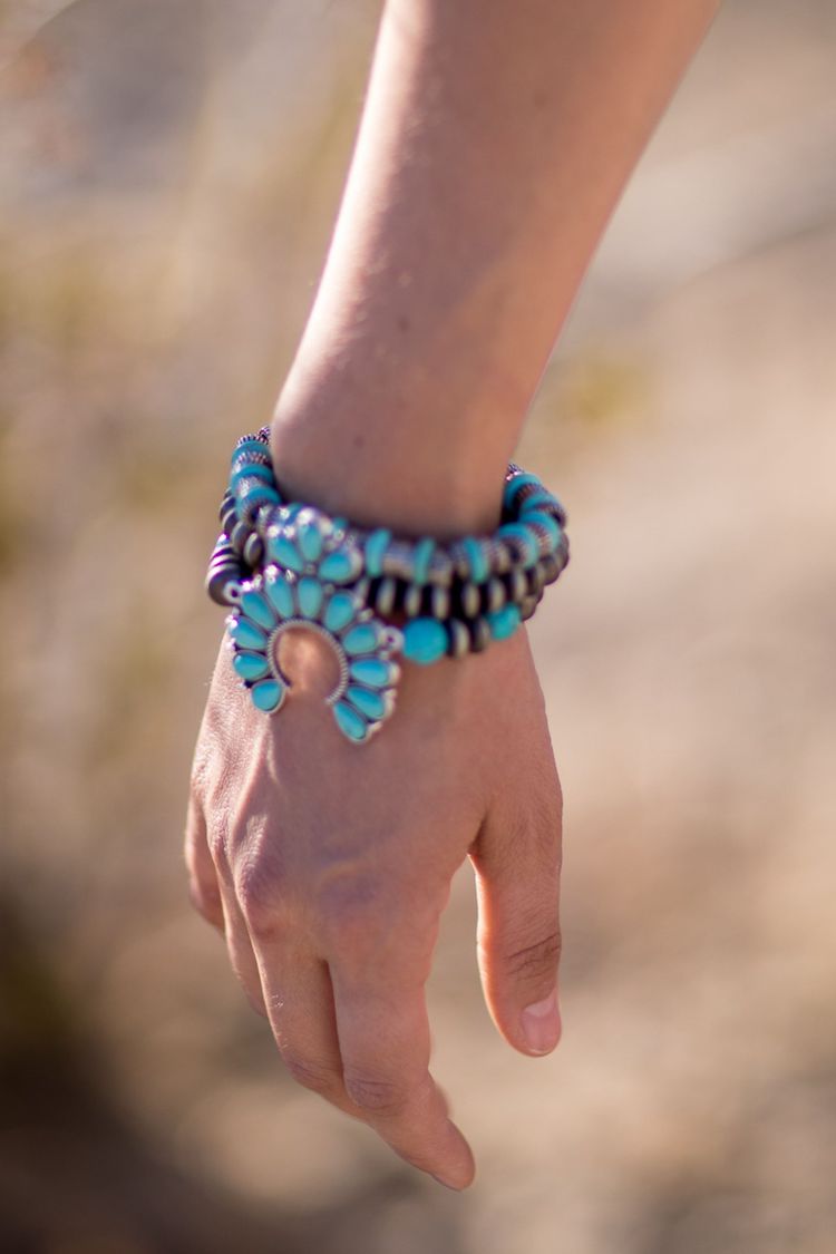 turquoise squash blossom bracelet