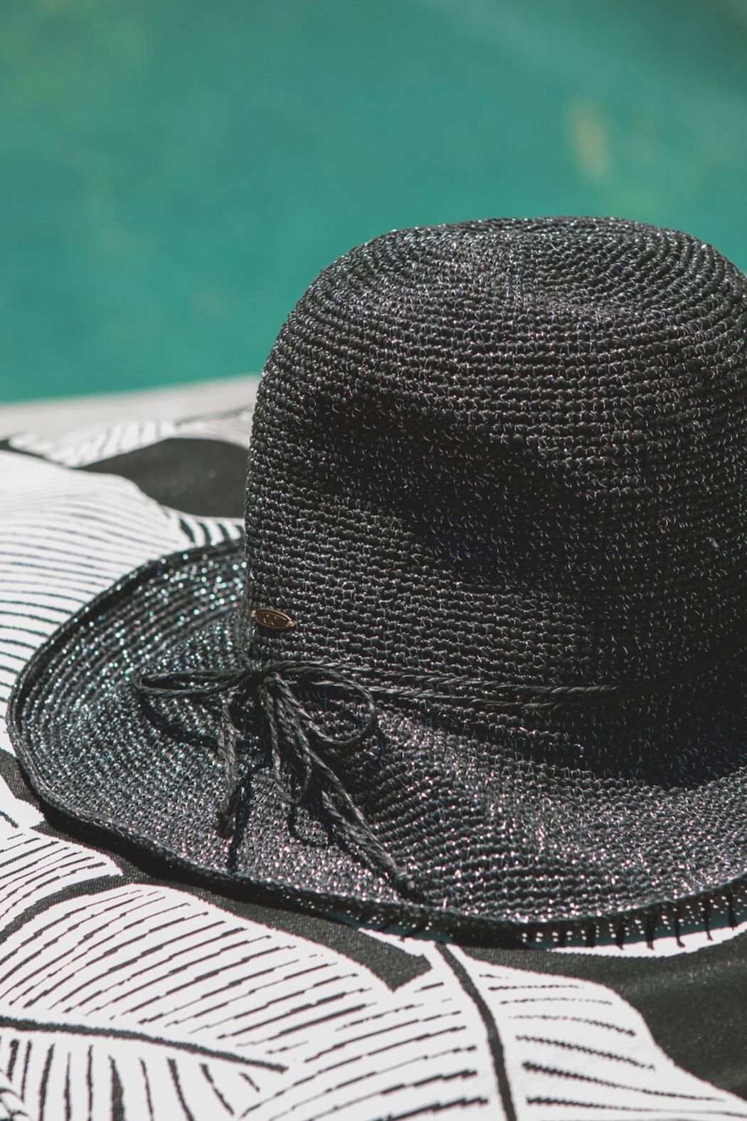 black straw womens beach hat